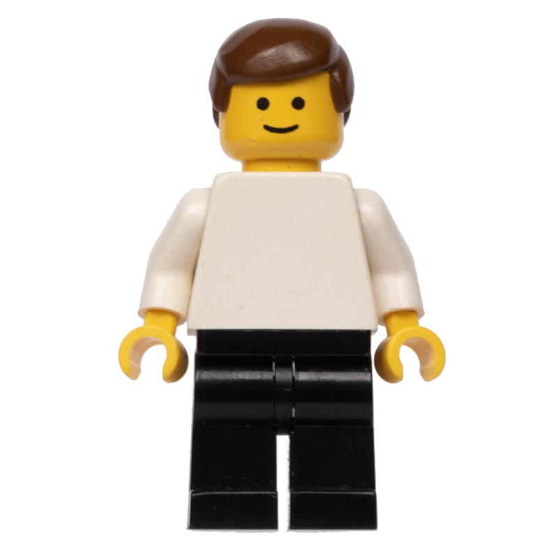 Homme, torse blanc, jambes noires, cheveux bruns (Man, White Torso, Black Legs, Brown Hair)