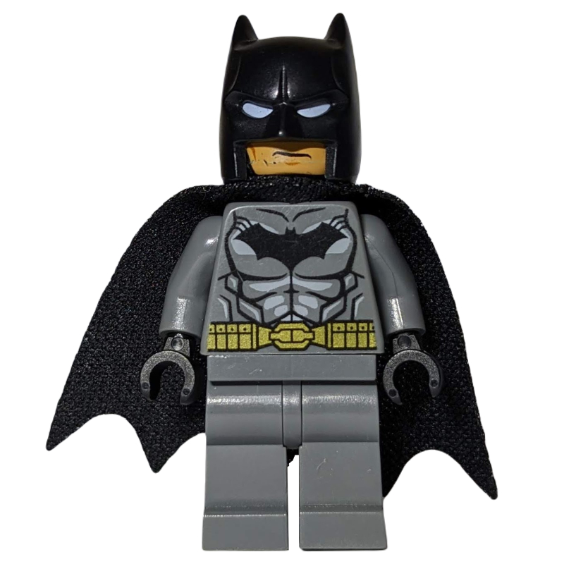 Batman, tenue gris bleuté foncé, cape et cagoule noires, tête noire, jambes gris bleuté foncé, petit logo Batman (Batman, Dark Bluish Gray Suit, Black Cape and Cowl, Black Head, Dark Bluish Gray Legs, Small Batman Logo)