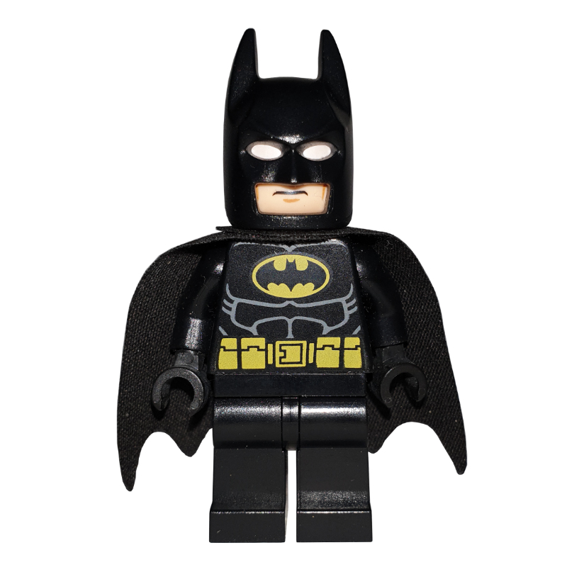 Batman, tenue noire, cape et cagoule noires, logo Batman jaune (56630 cape) (3626b tête) (Batman, Black Suit, Black Cape and Cowl, Yellow Batman Logo (56630 Cape) (3626b Head))