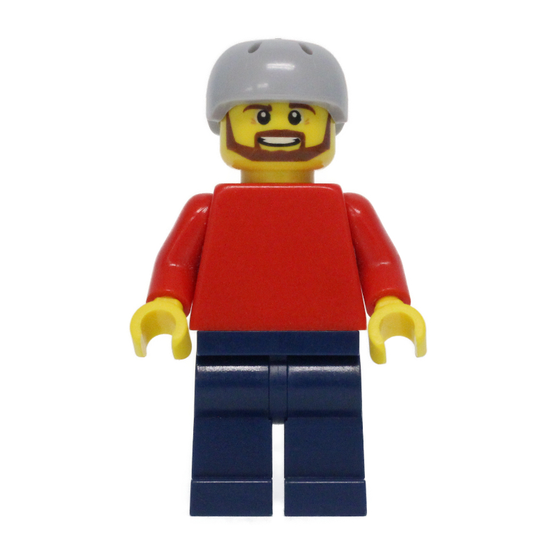 Torse rouge, jambes bleu foncé, casque gris bleuté clair (Red Torso, Dark Blue Legs, Light Bluish Gray Helmet)