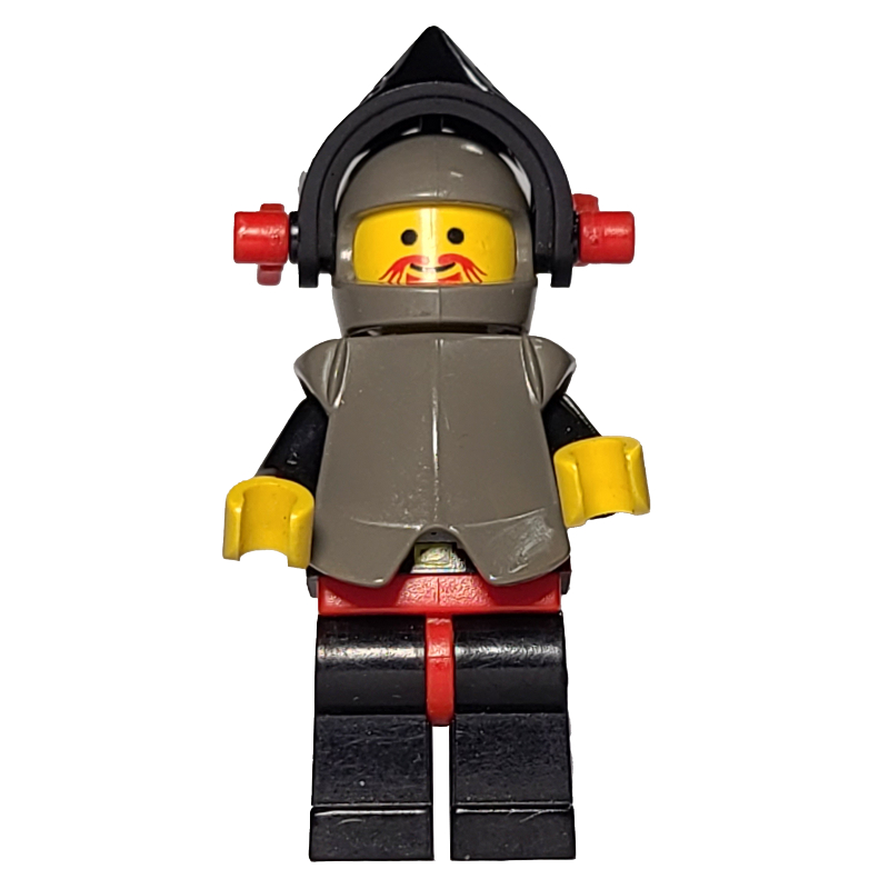 Chevalier (plaque de poitrine sur noir) - jambes noires, armure, panache de dragon rouge (Knight (Breastplate on Black) - Black Legs, Armor, Red Dragon Plume)