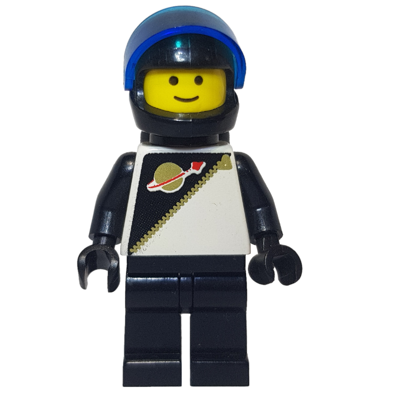 Futuron astronaute, noir avec bouteilles d’air et visière bleu foncé (Futuron Spaceman, Black with Airtanks and Dark Blue Visor)