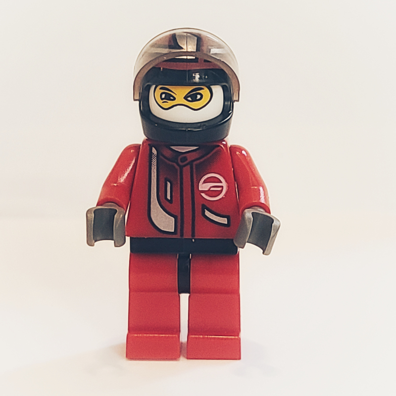 Pilote de course, torse rouge, jambes rouges, casque noir, zonic (Race Driver, Red Torso, Red Legs, Black Helmet, Zonic)