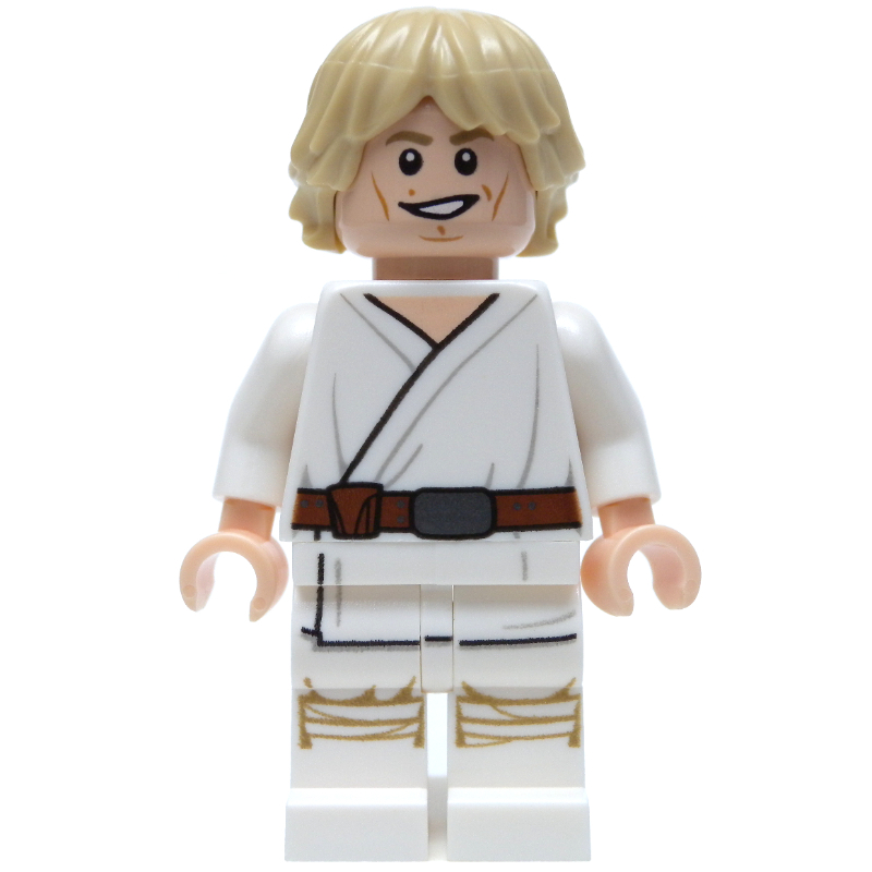 Luke Skywalker, robe blanche, jambes blanches, traits sur les joues (Luke Skywalker, White Robe, White Legs, Cheek Lines)