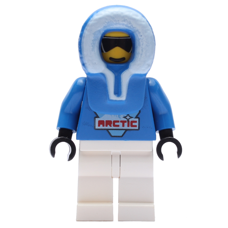 Torse bleu, jambes blanches, capuche arctique bleue (Blue Torso, White Legs, Blue Arctic Hood)