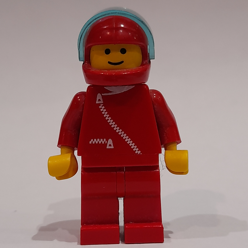 Pilote de course, veste rouge avec fermeture à glissière, casque rouge avec visière (3626a tête) (Racer, Red Jacket with Zipper, Red Helmet with Visor (3626a Head))