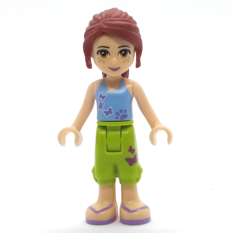 Mia — haut bleu moyen, short vert citron (Mia - Medium Blue Top, Lime Shorts)