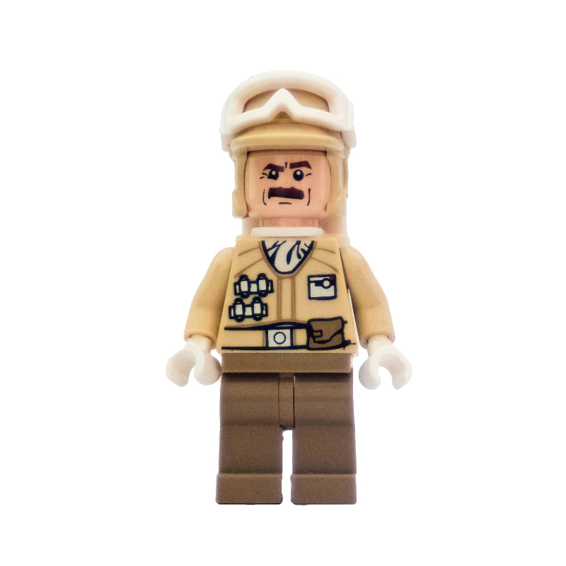 Soldat rebelle dans l'uniforme de Hoth, chapeau beige, moustache (Rebel Trooper in Hoth Uniform, Tan Hat, Moustache)