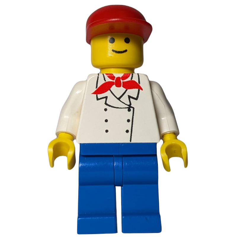 Cuisinier, foulard rouge, jambes bleues, casquette rouge (Chef, Red Neckerchief, Blue Legs, Red Cap)