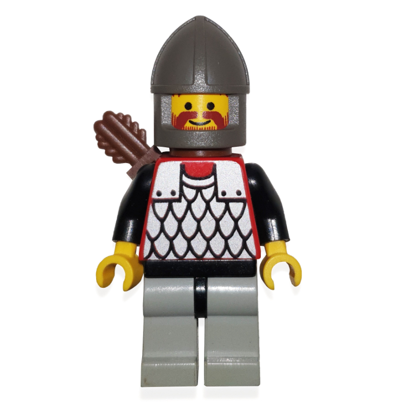 Archer (armure à écailles sur rouge) - bras noirs, jambes gris clair (Archer (Scale Mail on Red) - Black Arms, Light Gray Legs)