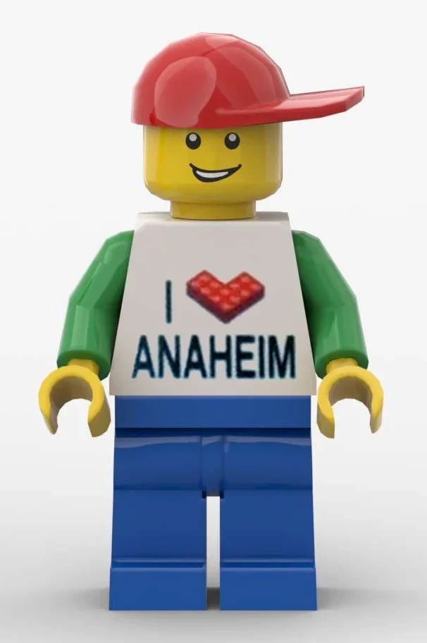 Torse blanc, jambes bleues, casquette rouge - anaheim (White Torso, Blue Legs, Red Cap - Anaheim)