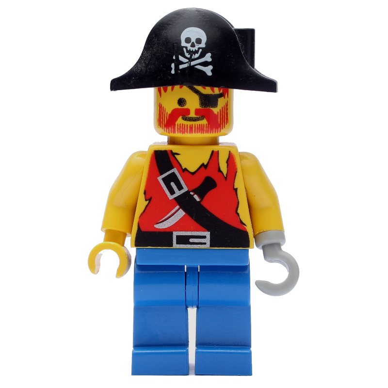 Pirate - chemise avec couteau, jambes bleues, bicorne noir (Pirate - Shirt with Knife, Blue Legs, Black Bicorne)