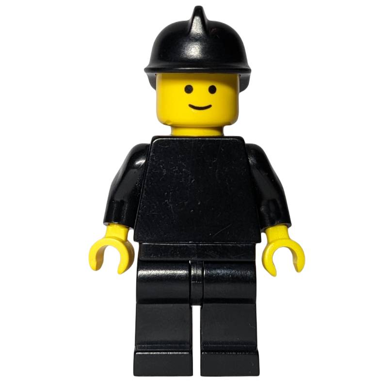 Pompier, noir uni, casque noir (Fireman, Plain Black, Black Helmet)