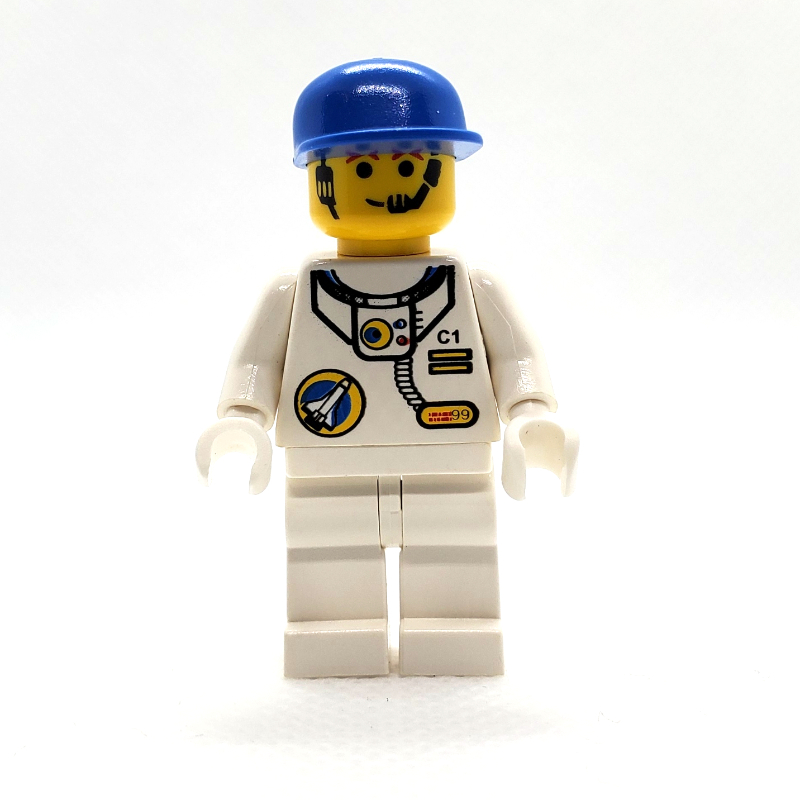 Astronaute, blanc, casquette bleue, micro-casque (Astronaut, White, Blue Cap, Headset)