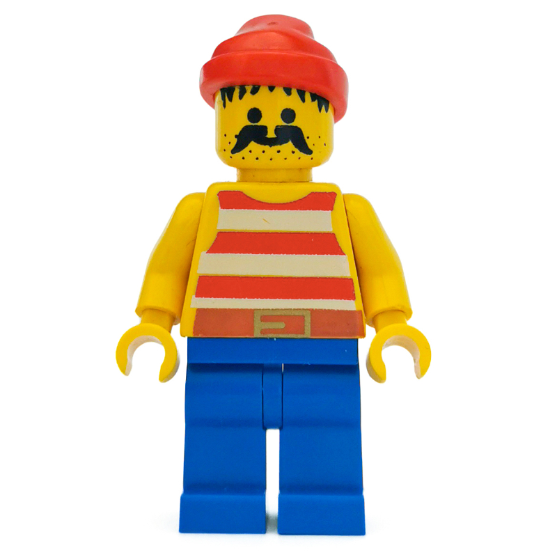 Pirate - rayures rouges, jambes bleues, bandana rouge, 3626a (Pirate - Red Stripes, Blue Legs, Red Bandana, 3626a)