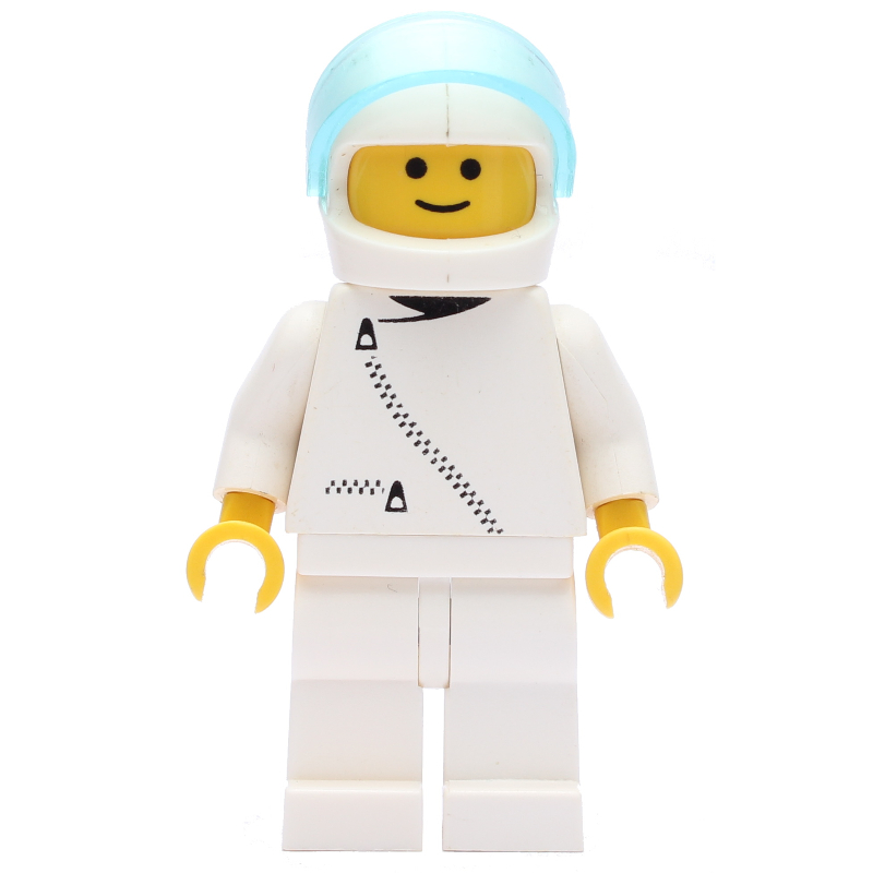Pilote de course, veste blanche avec fermeture à glissière, casque blanc avec visière (3626b tête) (Racer, White Jacket with Zipper, White Helmet with Visor (3626b Head))
