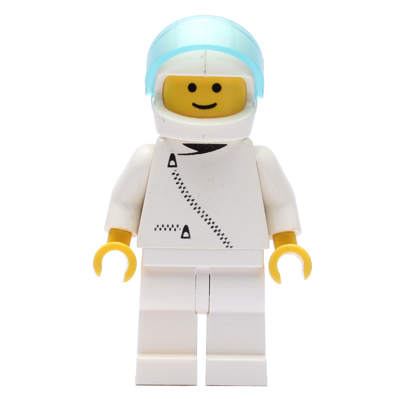 Pilote de course, veste blanche avec fermeture éclair, casque blanc avec visière (3626a tête) (Racer, White Jacket with Zipper, White Helmet with Visor (3626a Head))