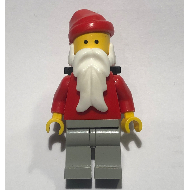 Père Noël, rouge uni avec des jambes gris clair, et panier arrière (Santa, Plain Red with Light Gray Legs, and Back Basket)