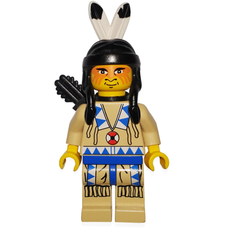 Indien - vêtements de beige, garniture bleue, carquois (Indian - Tan Clothing, Blue Trim, Quiver)