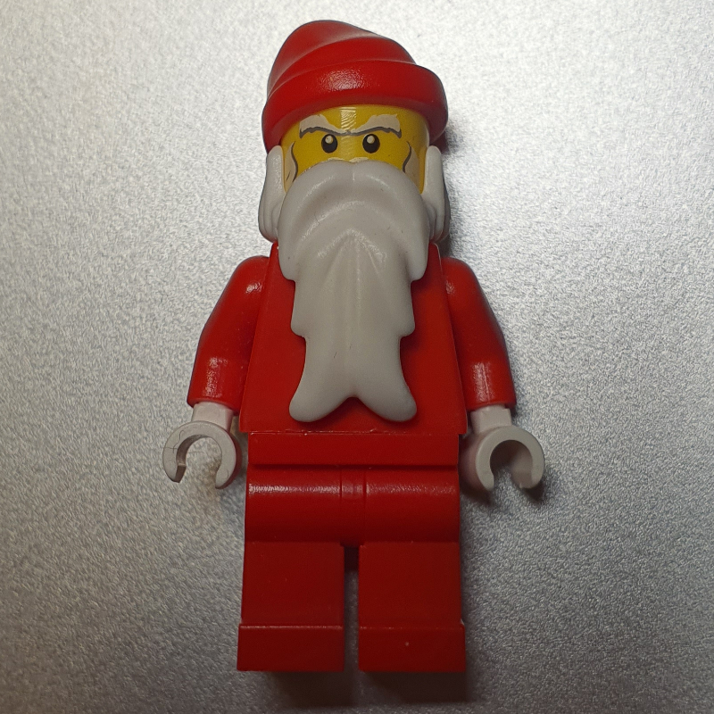 Père Noël, rouge uni, mains blanches, sourcils blancs (Santa, Plain Red, White Hands, White Eyebrows)