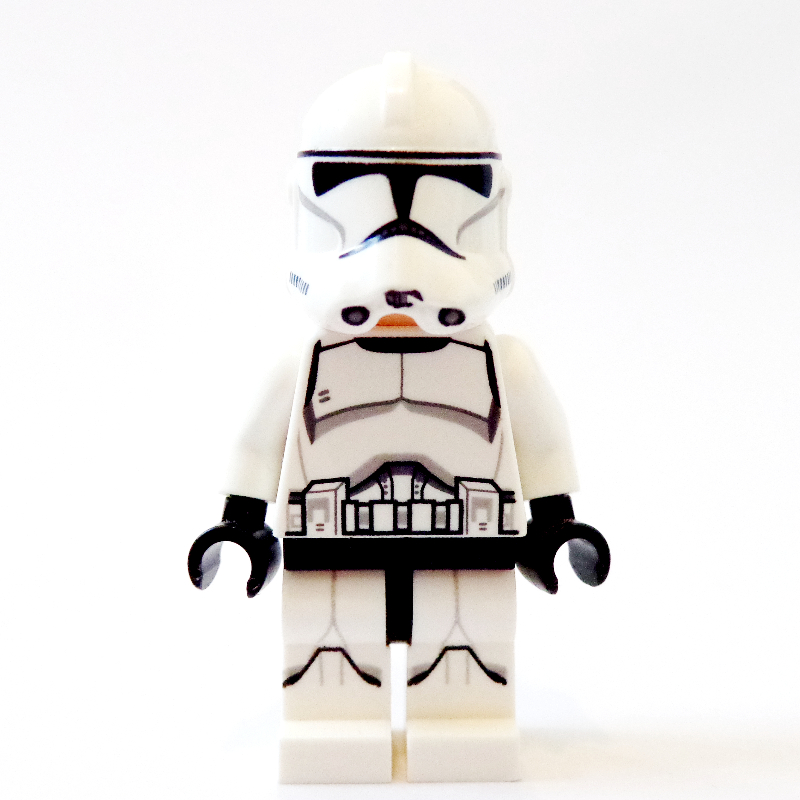 Soldat clone, armure de phase II, en colère, jambes imprimées (casque 11217) (Clone Trooper, Phase II Armor, Angry, Printed Legs (11217 Helmet))