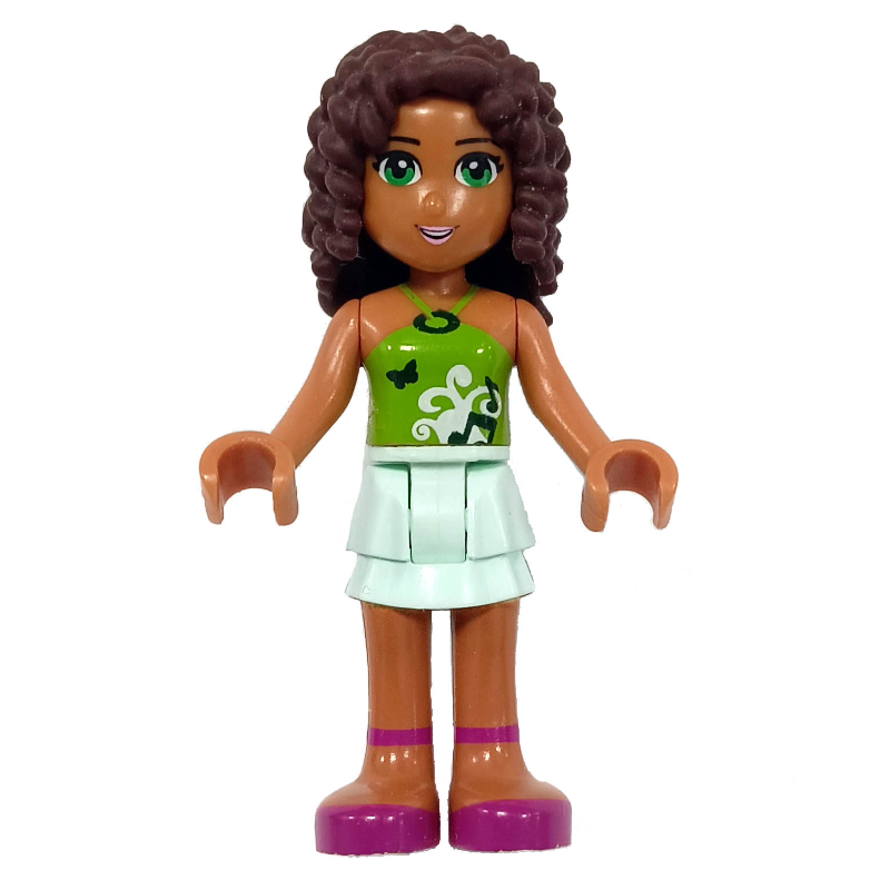 Andrea — haut vert citron, jupe vert d’eau clair (Andrea - Lime Top, Light Aqua Skirt)