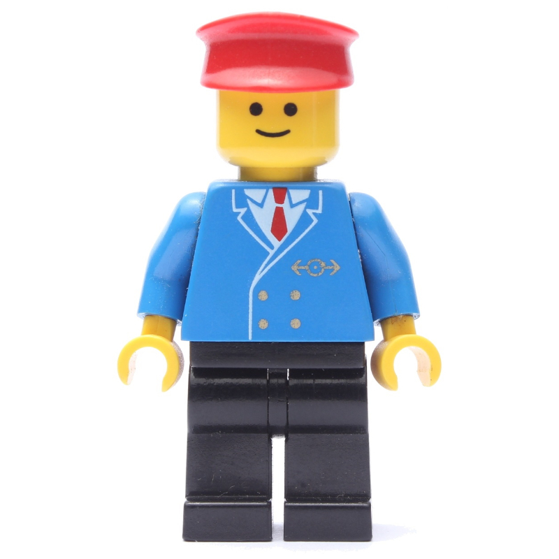 Conducteur - veste bleue, jambes noires, chapeau rouge (3626a tête) (Conductor - Blue Jacket, Black Legs, Red Hat (3626a Head))