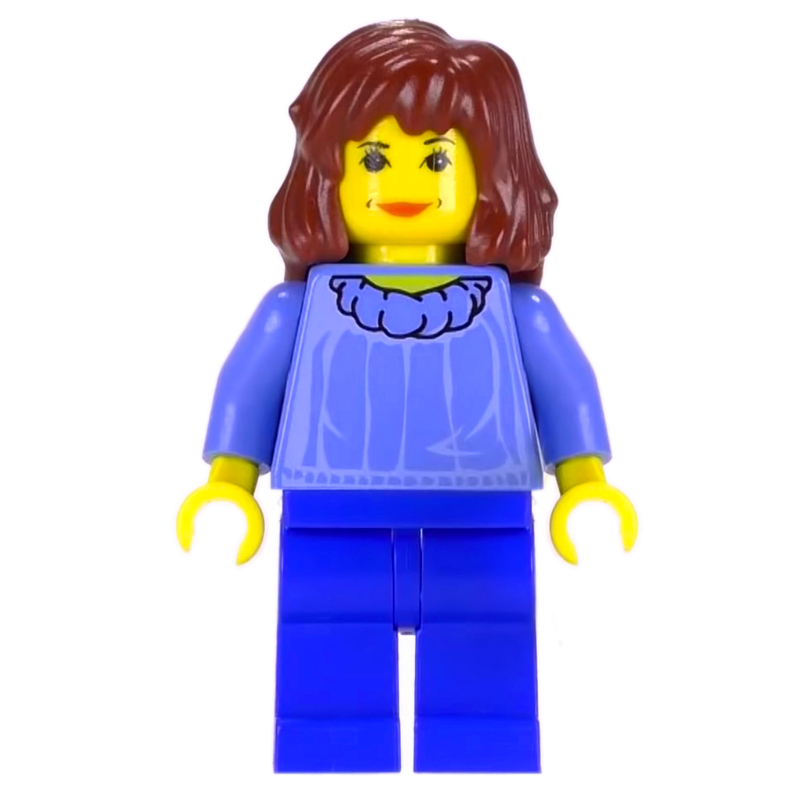 Hermione Granger, peau jaune, pull bleu moyen (Hermione Granger, Yellow Skin, Medium Blue Sweater)