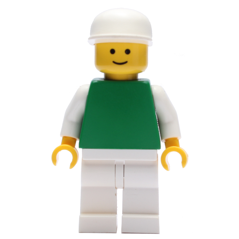 Torse vert, jambes blanches, casquette blanche (Green Torso, White Legs, White Cap)