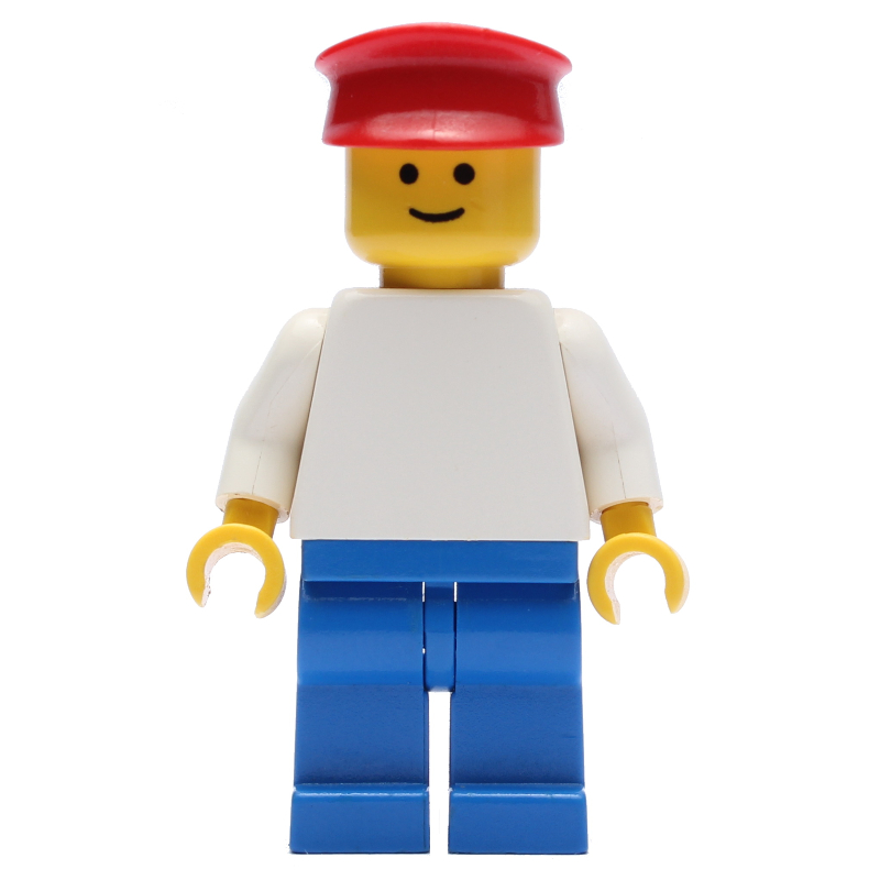 Homme, torse blanc, jambes bleues, chapeau rouge (Man, White Torso, Blue Legs, Red Hat)