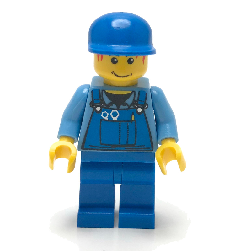 Torse bleu moyen, salopette bleue, casquette bleue (4485) (Medium Blue Torso, Blue Overall, Blue Cap (4485))