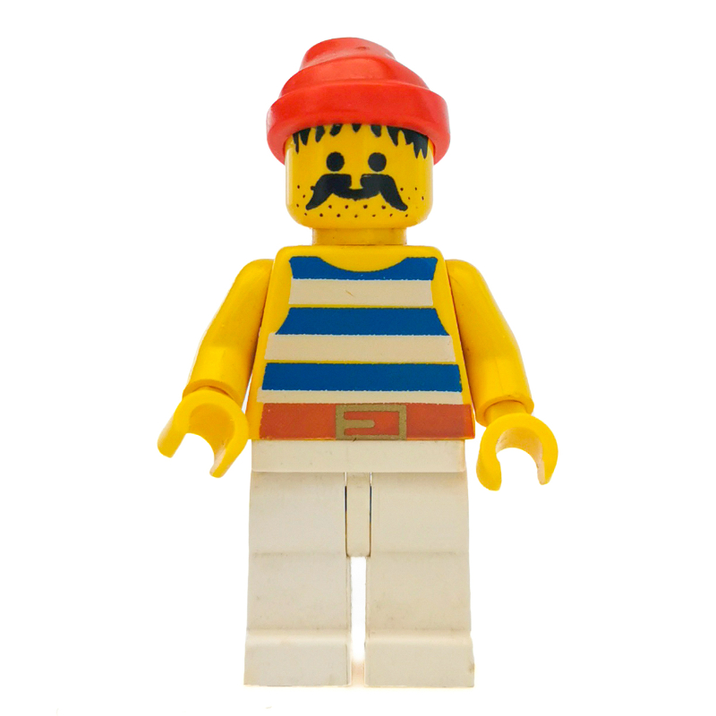 Pirate - rayures bleues, jambes blanches, bandana rouge, 3626a (Pirate - Blue Stripes, White Legs, Red Bandana, 3626a)