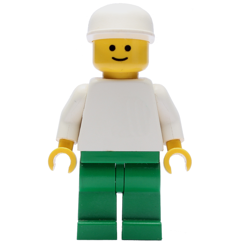 Homme, torse blanc, jambes vertes, casquette blanche (Man, White Torso, Green Legs, White Cap)