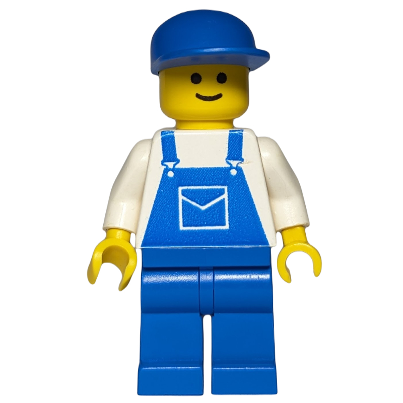 Homme, salopette bleue, casquette bleue - 3626a tête (Man, Blue Overalls, Blue Cap - 3626a Head)