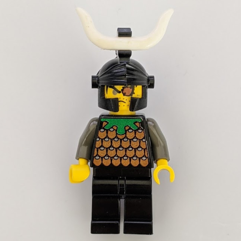 Chevalier (chevaliers royaume i) - gilbert le mauvais, casque noir, corne (Knight (Knights Kingdom I) - Gilbert the Bad, Black Helmet, Horn)