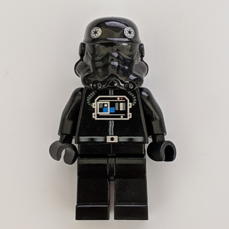 Pilote TIE, jambes lisses, tête brun rougeâtre plaine (TIE Pilot, Plain Legs, Plain Reddish Brown Head)