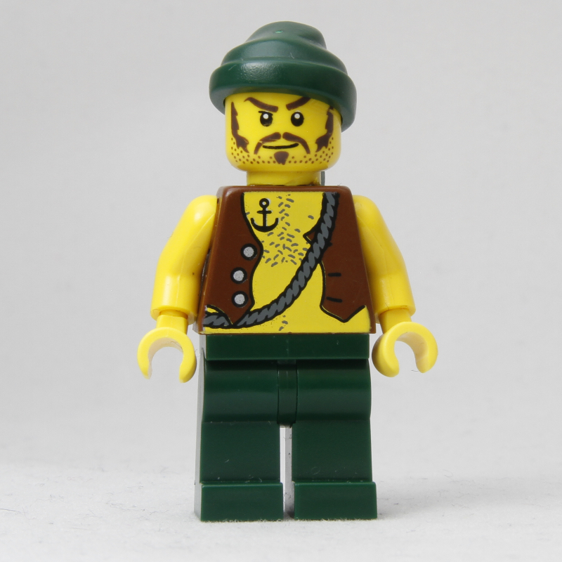 Pirate - tatouage d'ancre, jambes vert foncé, bandana vert foncé (Pirate - Anchor Tattoo, Dark Green Legs, Dark Green Bandana)