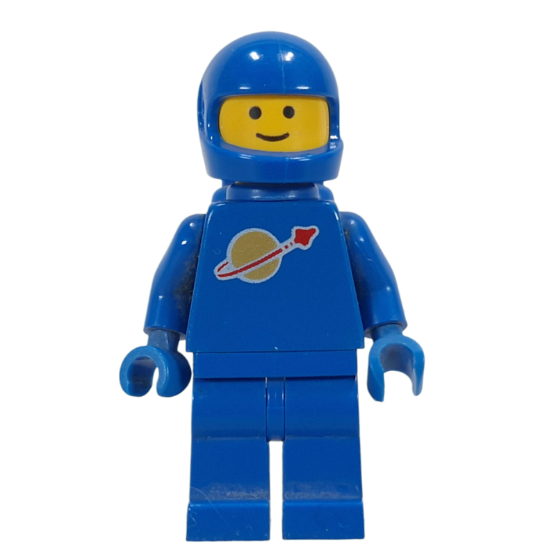 Homme de l'espace classique, bleu avec bouteilles d’air, sourcils bruns (2446 casque) (Classic Spaceman, Blue with Airtanks, Brown Eyebrows (2446 Helmet))
