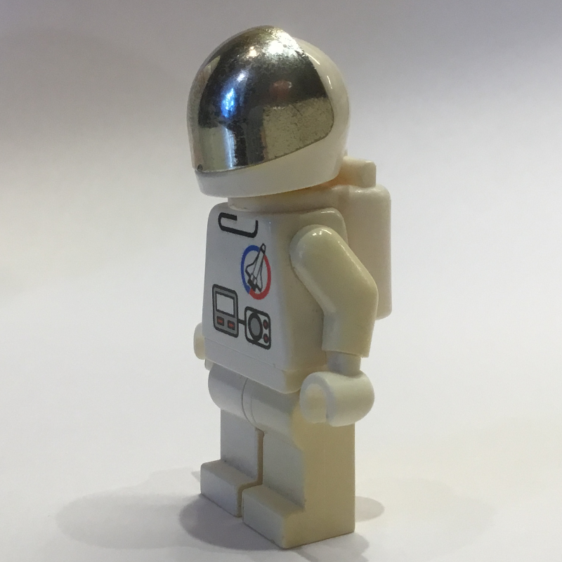 Astronaute, blanc, casque avec grande visière en or chromé, bouteilles d’air, micro-casque (Astronaut, White, Helmet with Large Chrome Gold Visor, Airtanks, Headset)