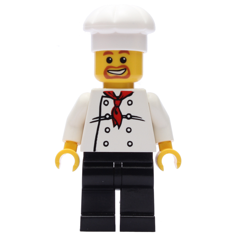 Chef, foulard rouge, jambes noires, bouc (Chef, Red Neckerchief, Black Legs, Goatee Beard)