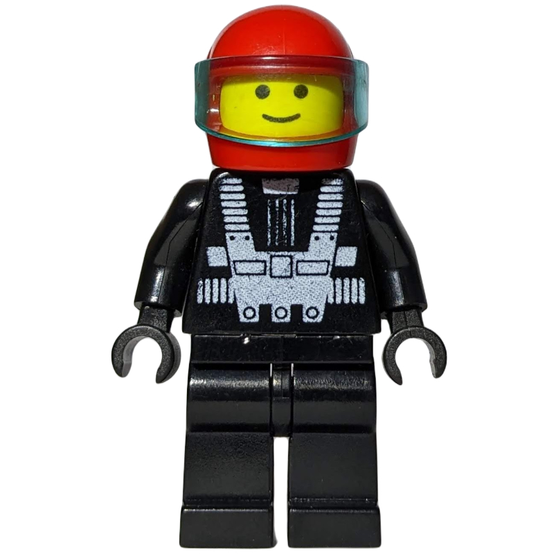 Pilote de course, haut Blacktron, casque rouge avec visière (Racer, Blacktron Top, Red Helmet with Visor)