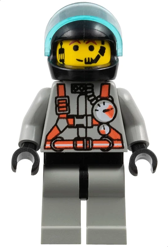 Pompier, costume de feu gris clair avec jauges et sangles, casque noir avec visière, casque (Fireman, Light Gray Fire Suit with Gauges and Straps, Black Helmet with Visor, Headset)