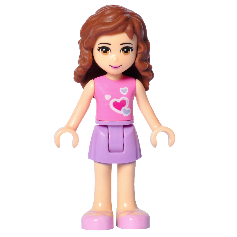 Olivia - haut rose foncé, jupe lavande moyenne (Olivia - Dark Pink Top, Medium Lavender Skirt)