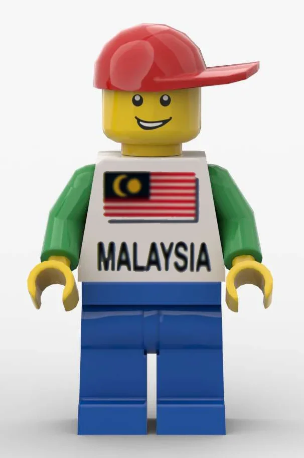 Homme avec 'malaisie' et drapeau (Man with 'Malaysia' and Flag)