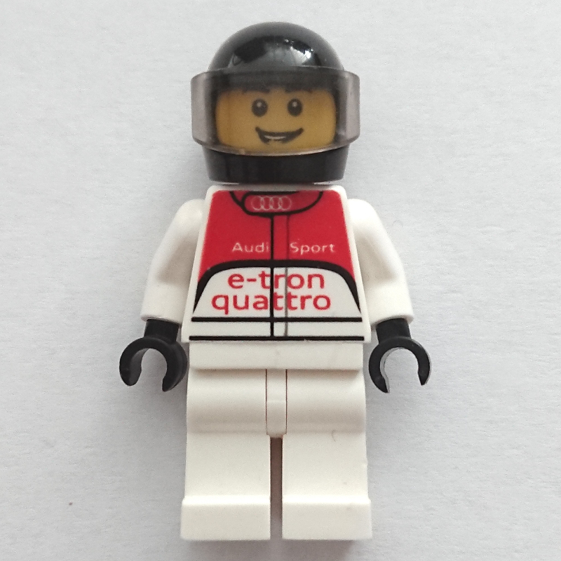 Pilote de course, torse blanc, jambes blanches, casque noir, audi (Race Driver, White Torso, White Legs, Black Helmet, Audi)