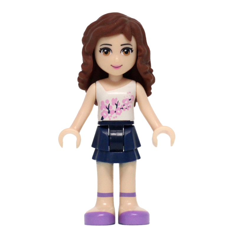 Olivia - haut blanc, jupe bleu foncé (Olivia - White Top, Dark Blue Skirt)