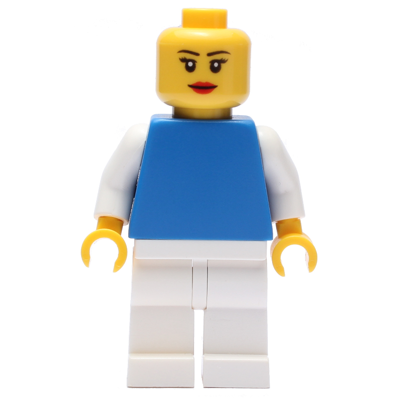Femme, torse bleu avec bras blancs, jambes blanches, lèvres rouges (Woman, Blue Torso with White Arms, White Legs, Red Lips)