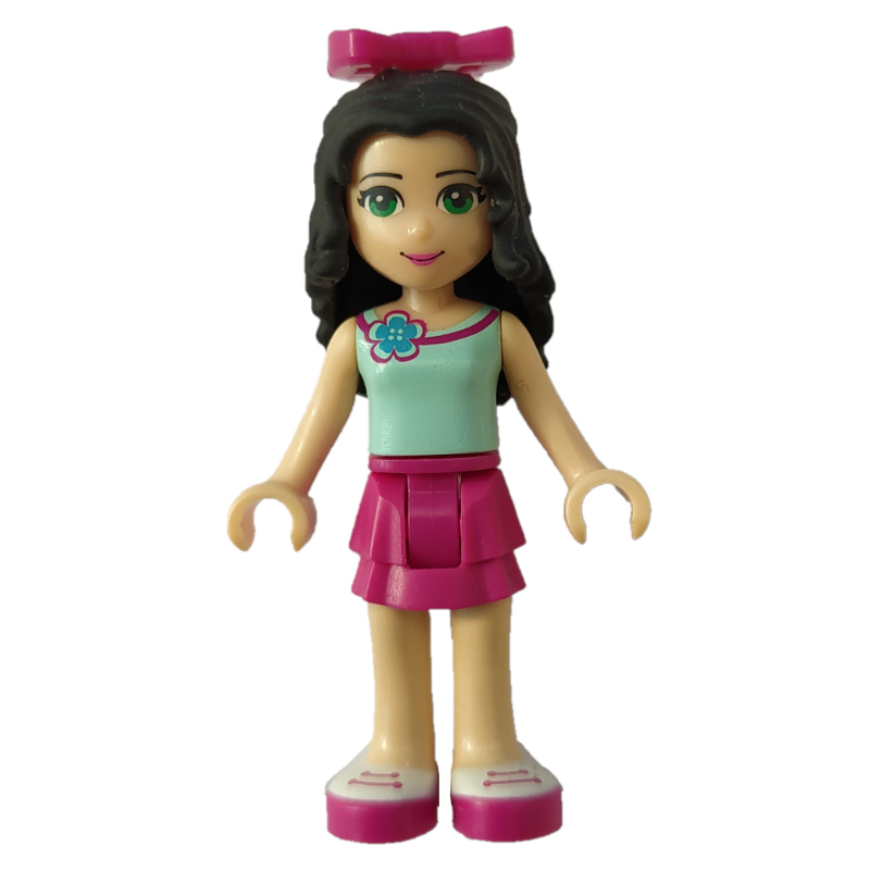 Emma - haut vert d’eau clair, jupe magenta (Emma - Light Aqua Top, Magenta Skirt)
