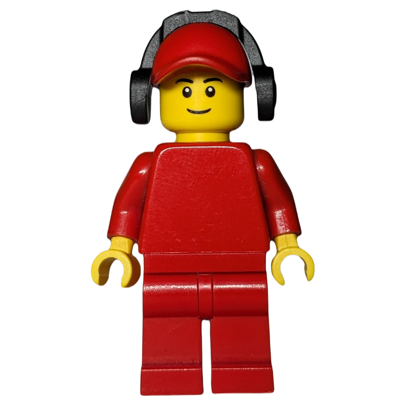 Torse rouge, jambes rouges, casquette rouge, écouteurs (Red Torso, Red Legs, Red Cap, Headphones)