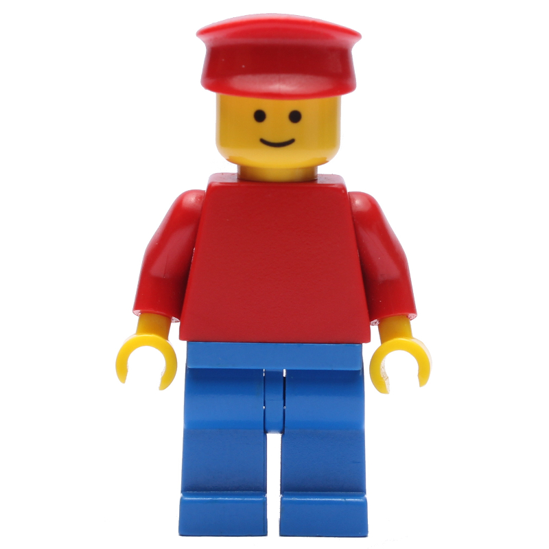 Homme - torse rouge, jambes bleues, chapeau rouge (Man - Red Torso, Blue Legs, Red Hat)